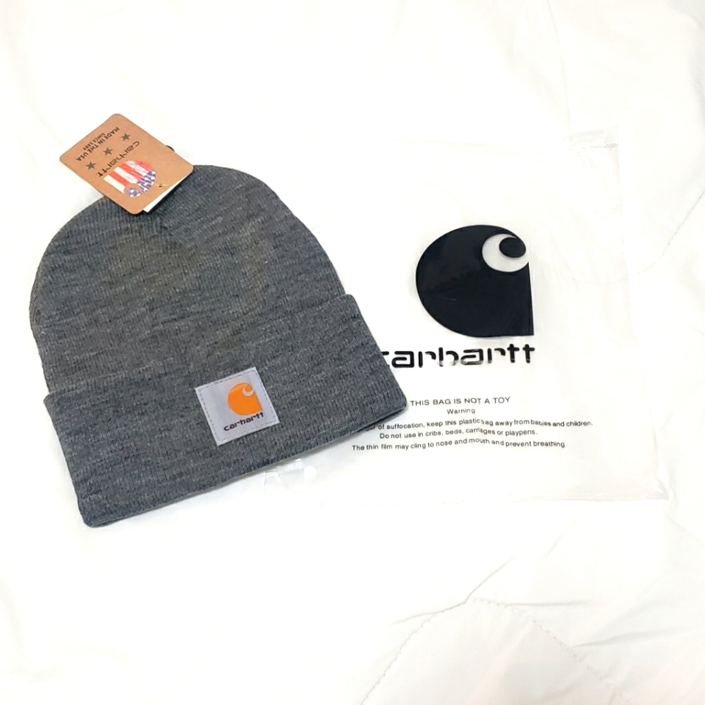Carhartt Knit Women's Cuffed Gray Beanie Hat - Picture 1 of 6